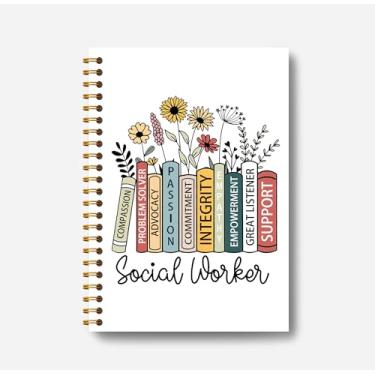 Imagem de Guymn Caderno de presentes de agradecimento de assistente social – presentes de assistente social escolar para conselheiro terapeuta para mulheres, material de escritório de assistente social, caderno