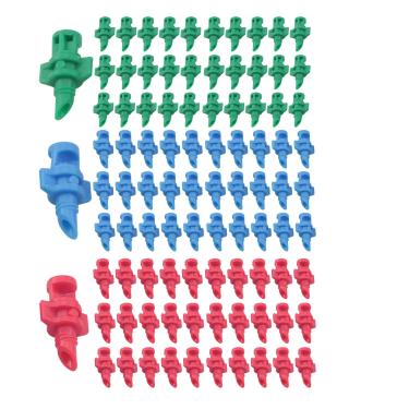 Imagem de WELWIK 90 peças de emissores de irrigação por gotejamento de plástico micro cabeças de aspersão bicos pulverizadores refrativos sistemas de irrigação de gramado de plantas 90 180 360 graus para