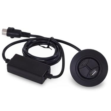 Imagem de Hommoat Interruptor de substituição reclinável com plugue de 5 pinos de 2 botões, controle redondo integrado para cadeira elevatória reclinável, porta de carregamento USB C, CD008