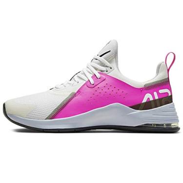 Imagem de Nike Tênis esportivo feminino Air Max Bella Tr 3 preto/dourado, Branco/preto-fogo rosa - platina pura, 6
