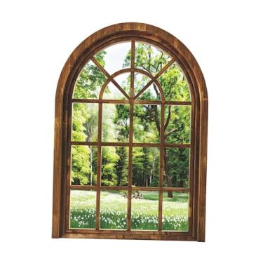 Imagem de Wswqop Adesivo de Parede de Janela Falsa, Decalque de Pvc, Papel de Parede, Festa, Arte de Casa, Mural, Plantas Verdes, Paisagem para Porta, Fazenda, Férias,