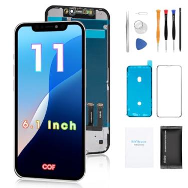 Imagem de Substituição de tela para iPhone 11 de 6,1 polegadas, kit de reparo completo com tela sensível ao toque 3D, conjunto de digitalizador com ferramentas, vidro temperado, instruções (sem garantia de