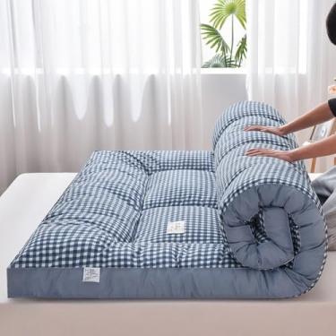 Imagem de KUGGKKTP Colchão de chão japonês colchão de futon dobrável macio colchão de tatame grosso tapete de dormir colchão de cama de massagem tailandesa fácil de armazenar respirável para sofá colchão