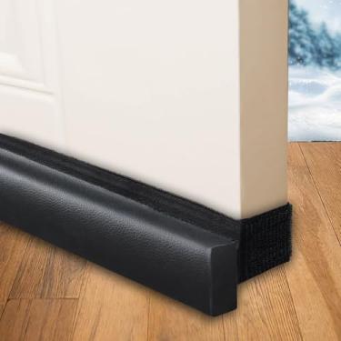 Imagem de BKSAI Protetor de Correntes de Ar Sob A Porta para A Parte Inferior Da Tampa Da Janela Da Porta 2" Gap Cortável 31" Sem Adesivo Bloqueador de Correntes de Ar Excluder de Ruído Isol(31 Polegadas Preto)