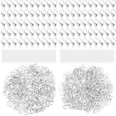 Imagem de Malahill Kit de achados de joias para fabricação de joias, 300 peças de anéis abertos e fechos de lagosta, qualidade comum A5