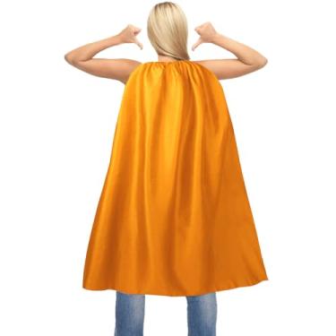 Imagem de Capa e máscara de super-herói adulto para homem e mulher - Capas de vampiro de Halloween capas de festa de super-herói prata cinza, Laranja, Adult