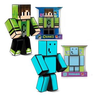 Imagem de Kit Bonecos Minecraft Problems E Cadres Youtubers 35cm 2un - Algazarra