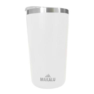 Imagem de Copo Térmico Aço Inox 420ML Branco p/ Água Cerveja Café - Quente e Frio - Unica Unico