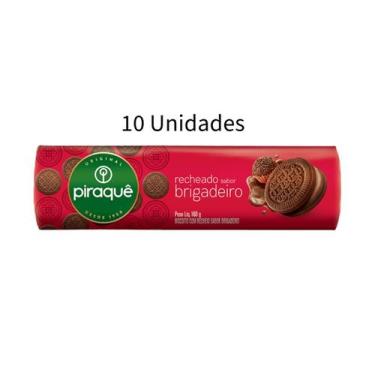 Imagem de Kit 10 Biscoito Recheado Piraquê 160g - sabores diversos, 10x Brigadei