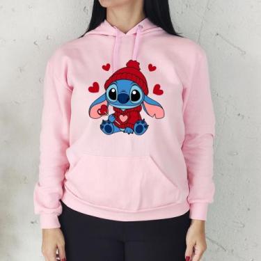 Imagem de Moletom Flanelado Estampado Desenho Canguru Blusa Casaco Algodão Femin