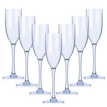 Imagem de Lueumxc Taças de champanhe acrílicas de 16 unidades, taças inquebráveis de 142 g, taças reutilizáveis de champanhe - Modernas e ideais para casa, vida diária, casamento, brindes, bebidas, artigos de