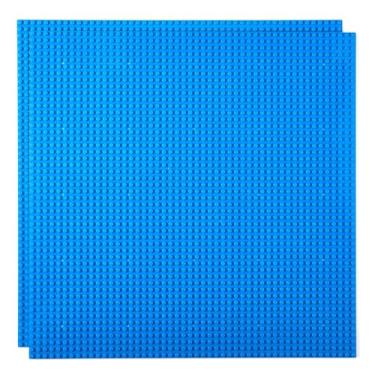 Imagem de Strictly Briks Classic Baseplates, 100% Compatible with All Major Brands, for Building Bricks, Bases for Tables, Mats, and More, Blue, 2 Pack, 16x16 Inches
