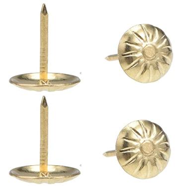 Imagem de Tachas antigas para estofados, 120 peças, pregos para móveis, pregos de estofamento de 19 mm para sofá, cadeira, cama e outros móveis (ouro)
