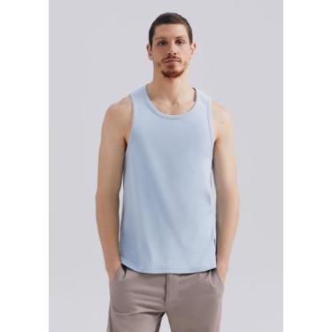 Imagem de Regata Masculina Regular Canelada - Hering, P, Azul claro