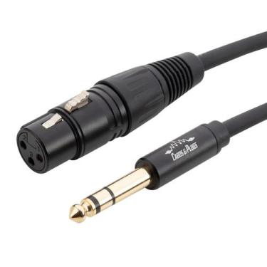 Imagem de Cabo P10 Stereo TRS para XLR Fêmea Cobre OFC Conector Ouro - Cabos & P