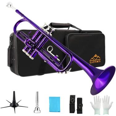 Imagem de Trompete eastrock Bb Standard com estojo, luvas e bocal