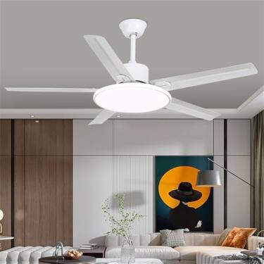 Imagem de Nórdico Moderno LED Ventilador Luz Moda Luxo Sala De Estar Restaurante Quarto Estudo Hotel Villa Ventilador De Teto Luz Remota Ventilador Elétrico (Estilo 42)