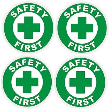 Imagem de 4 pcs Safety First Hard Hat Sticker/Helmet Decal Label Lunch Tool Box…