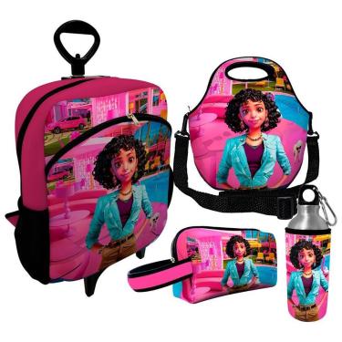 Imagem de Kit Escolar Infantil Mochila de Rodinha + Lancheira Térmica + Necessaire Plus + Squeeze de Alumíni-Unissex