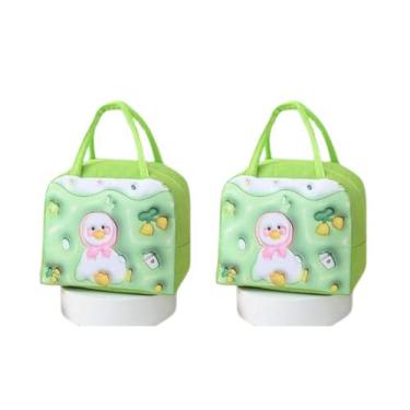 Imagem de Kit 2 Lancheira Escolar Iguais De Desenho Animado Infantil Bolsa Portá