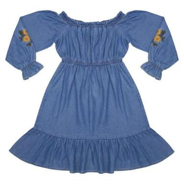 Imagem de Vestido Juvenil Look Jeans Manga Longa Jeans, 4
