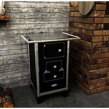 Imagem de Fogão A Lenha Compacto 70x54x48cm N0 Preto