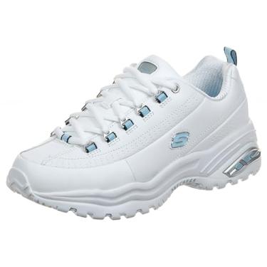 Imagem de Skechers Sport Women's Premium Sneaker,White/Blue,7 W US