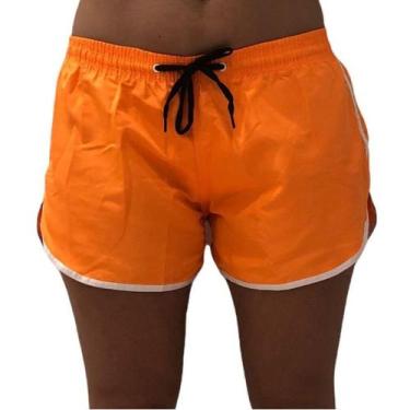 Imagem de Short Moda Praia Relaxado Tactel Neon Feminino Bermuda Lisa, GG, F, La