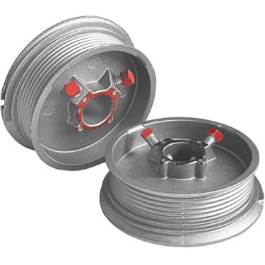 Imagem de Blesseras Tambores de cabo de porta de garagem de elevação padrão (1 par) - serve para portas de até 2,4 m, eixo de 2,5 cm, cabos de 1/20.3 cm, peso máximo de 240 kg