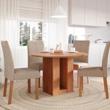 Imagem de Sala de Jantar Ariela 109cm sem Vidro com 4 Cadeiras Clarice - Cimol