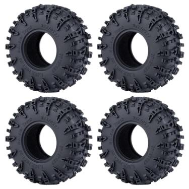 Imagem de MORFUM Conjunto de 4 peças de pneus de 3,3 cm para rodas de terreno de lama, pântano, garra de pântano, conjunto de pneus de terreno de lama compatível com 1/18 Tra-xxas TRX4M 1/24 SCX24 RC Crawler
