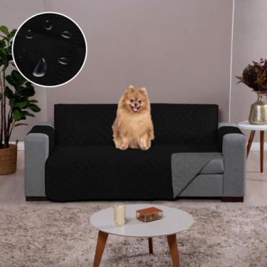 Imagem de Capa para Sofa Impermeável 2 Lugares Exclusiva Cinza-Preto - Charme do