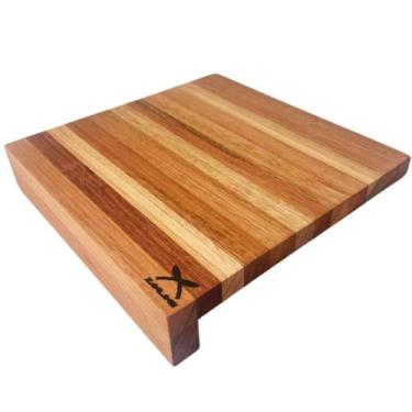 Imagem de Tábua de Corte em Madeira Formato L 35x35cm Estação com Encaixe Pranch