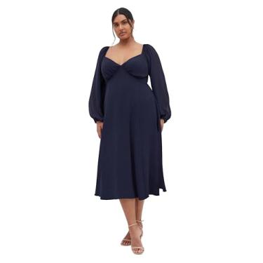 Imagem de City Chic Vestido feminino midi, Azul marino, 25 Plus Size