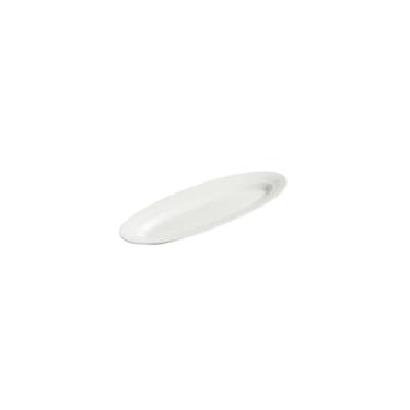 Imagem de Prato oval em forma de folha de utensílios de mesa de hotel, prato de peixe doméstico branco de cerâmica - 26,2 cm de largura
