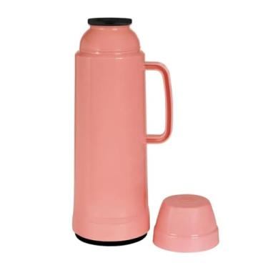 Imagem de Garrafa Térmica 1 Litro Rolha Mor ROSA - Chá Café Leite Agua Suco - Garrafa Termica 24 Horas Quente - PANAMI