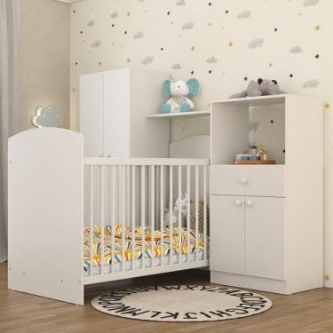 Imagem de Quarto Infantil Completo com Berço e Armários Gominha Multimóveis BB28