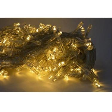 Imagem de Pisca-pisca 200lampadas Led Branco Quente Fio Transp 8f 220