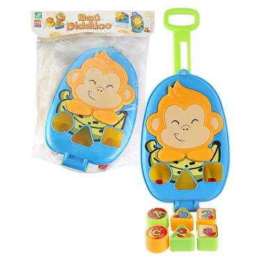 Imagem de Brinquedo Infantil Báu Didático Macaquinho Educativo Peças de Encaixar