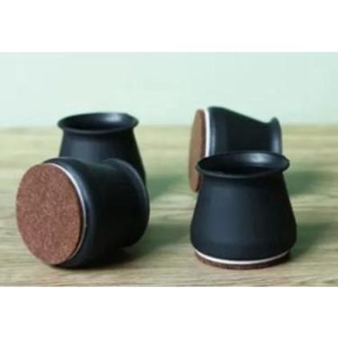 Imagem de Kit 24 Silicone Feltro Pezinho Perna Cadeira Mesa 15 A 23mm