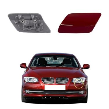 Imagem de Goholy Capa de arruela de farol de para-choque dianteiro de carro compatível com BMW 328i 3351 335lS Coupe Convertible 2011-2013 Tampa de bocais de arruela de farol 61677253393 61677253394 Cinábrio
