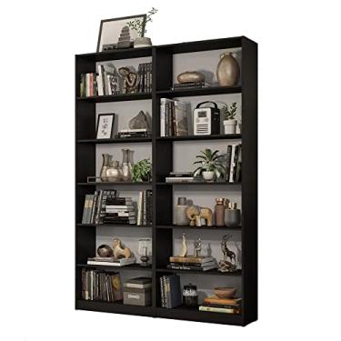 Imagem de Kit Madesa com 2 Estantes Livreiro 6908 - Preto