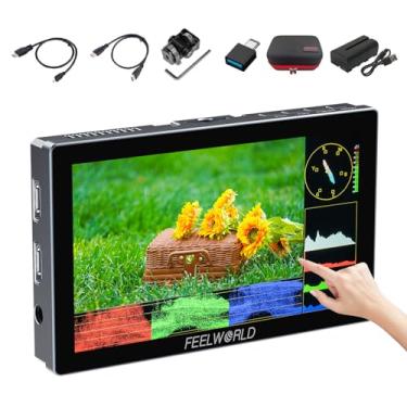Imagem de FEELWORLD P6X 14.0 cm 1000nit Alumínio Touchscreen DSLR Câmera Monitor de Campo Inclui Estojo de Battry and Carry com HDR 3D LUT Todas as Formas de Onda 4K HDMI Entrada e Saída para Estúdio de Cinema