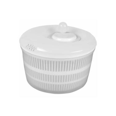 Imagem de Seca Salada 4,5l Centrífuga Verduras Folhas Legumes Multiuso Plástico Giratório Resistente (BRANCO)
