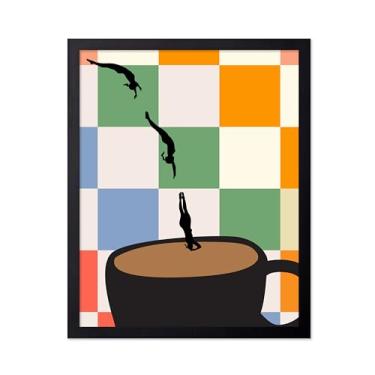 Imagem de Poster Master Impressão de café - Pôster Dive into Coffee - Pop Art - Design de parede de alimentos e bebidas - Arte de cafeína e café expresso - Decoração moderna de cafeteria ou cozinha - Arte de