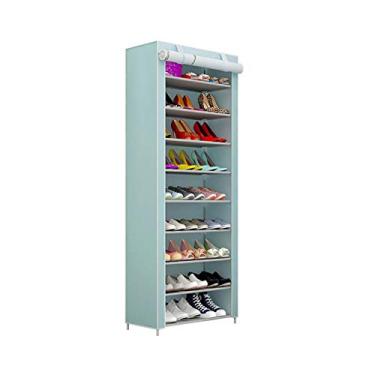 Imagem de 3FLQOOPP Sapateira para entrada de sapatos grande com 10 prateleiras com capa de tecido não tecido para armazenamento de sapatos, armário de sapatos ideal para corredor, sala de estar, organizador de