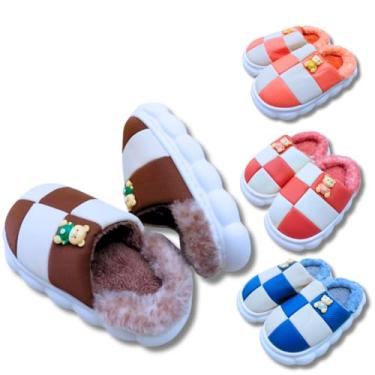 Imagem de Pantufa Infantil Felpudo Unissex Solado Nuvem Confortável Sola Antiderrapante Forrada Com Pelinhos Pantufa 3D Pelúcia Quentinha Chinelo Emborrachada (MARROM, BR, Criança de 4 a 8 anos, Numérico, 24)
