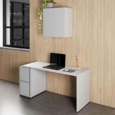 Imagem de Mesa Escrivaninha 1,5m c/ Balcão e Armário Aéreo 2 Portas F5 - F5 Offi
