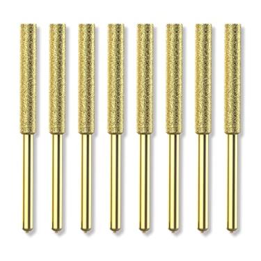 Imagem de EzzDoo Bits rodas de amolar diamantes, revestidas de titânio, lixas de motosserra 5/32 de alta dureza para afiador de motosserra elétrica. 8 peças (5/32 pol., 4,0 mm)