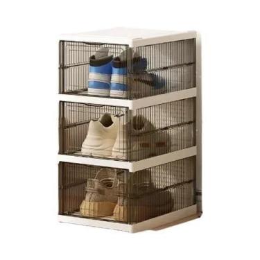 Imagem de Organizador De Sapatos De Plástico Transparente Dobrável À Prova De Po